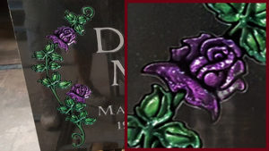 Dora Morgan Precision Sculpted Roses Painted Purple